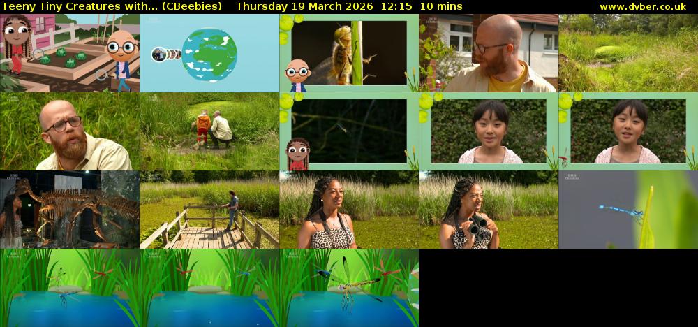 Teeny Tiny Creatures with... (CBeebies) Thursday 19 March 2026 12:15 - 12:25