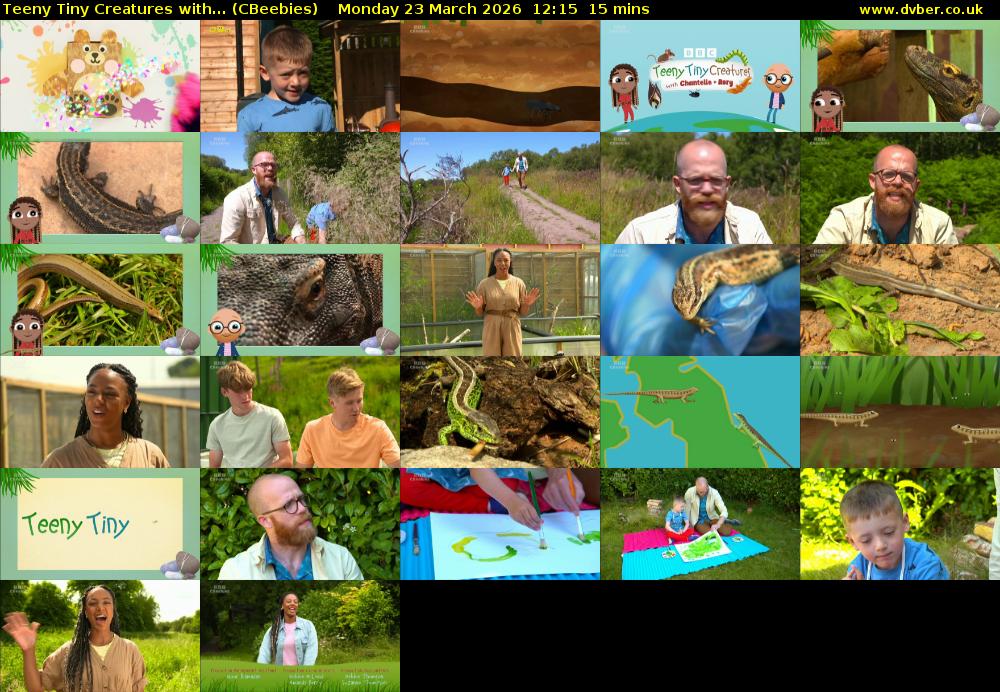 Teeny Tiny Creatures with... (CBeebies) Monday 23 March 2026 12:15 - 12:30