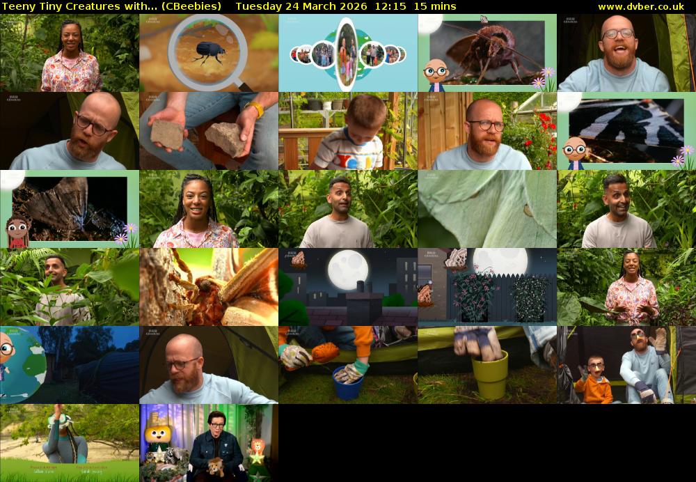 Teeny Tiny Creatures with... (CBeebies) Tuesday 24 March 2026 12:15 - 12:30