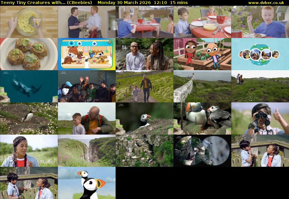 Teeny Tiny Creatures with... (CBeebies) Monday 30 March 2026 12:10 - 12:25