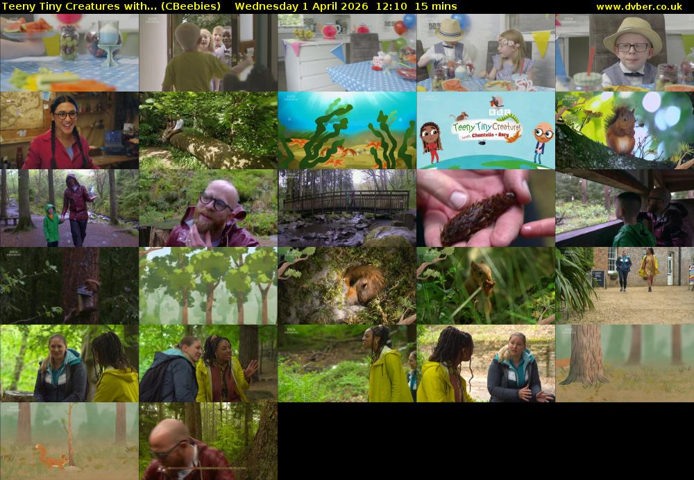 Teeny Tiny Creatures with... (CBeebies) Wednesday 1 April 2026 12:10 - 12:25