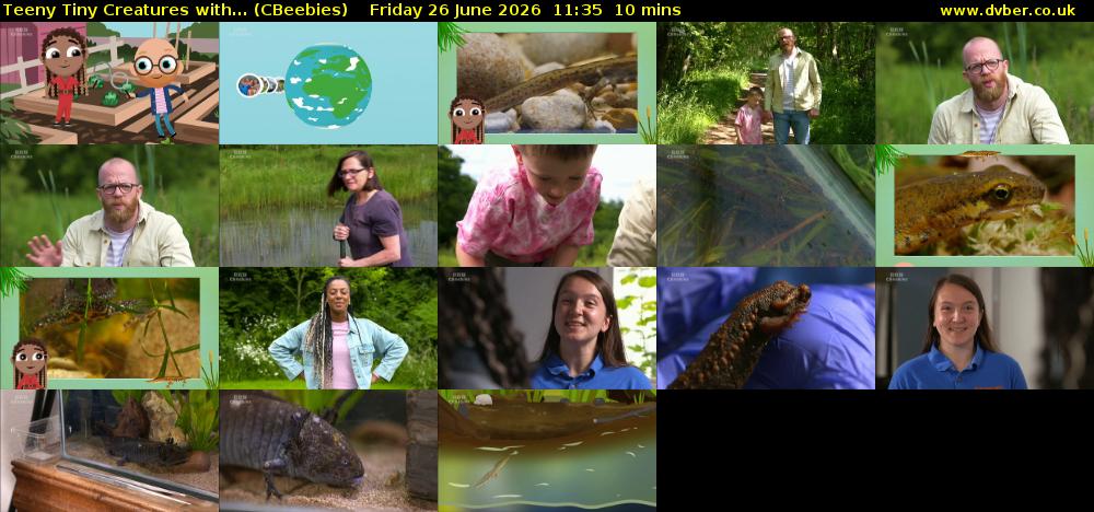 Teeny Tiny Creatures with... (CBeebies) Friday 26 June 2026 11:35 - 11:45
