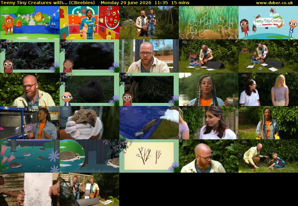 Teeny Tiny Creatures with... (CBeebies) Monday 29 June 2026 11:35 - 11:50