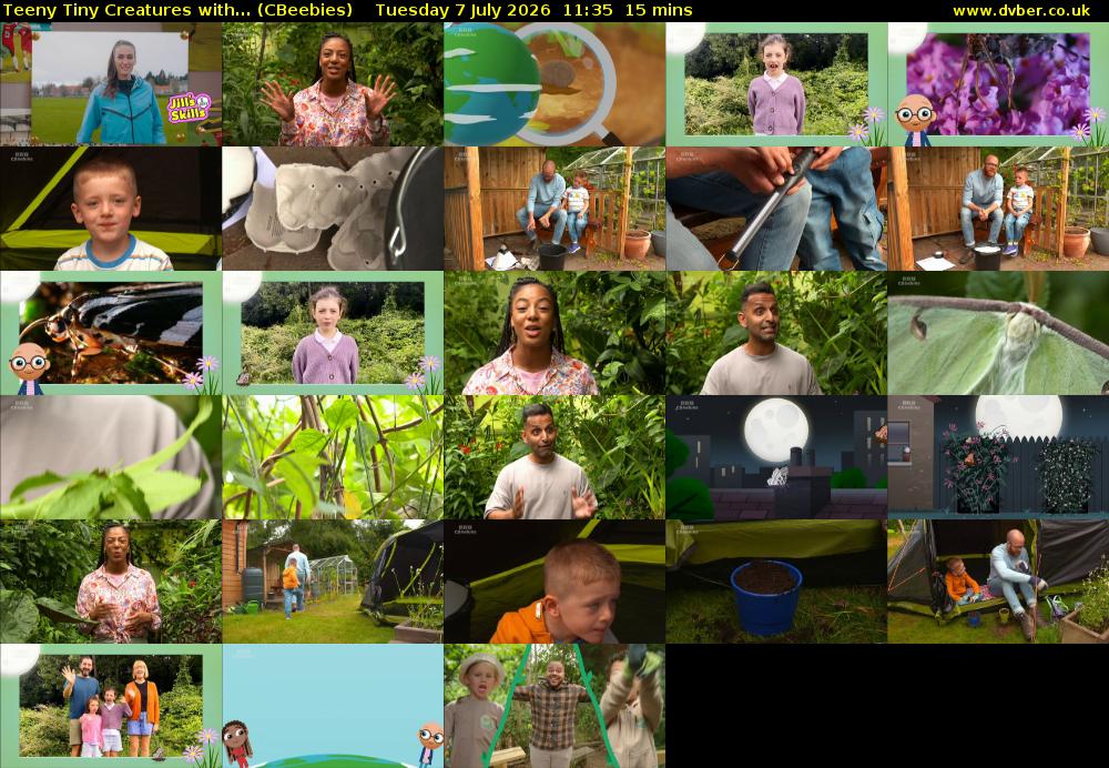 Teeny Tiny Creatures with... (CBeebies) Tuesday 7 July 2026 11:35 - 11:50