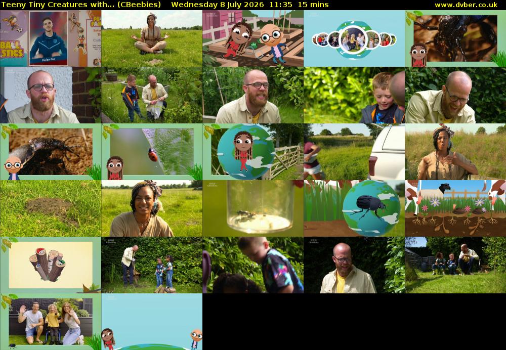 Teeny Tiny Creatures with... (CBeebies) Wednesday 8 July 2026 11:35 - 11:50