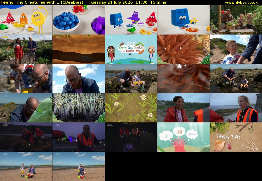 Teeny Tiny Creatures with... (CBeebies) Tuesday 21 July 2026 11:30 - 11:45