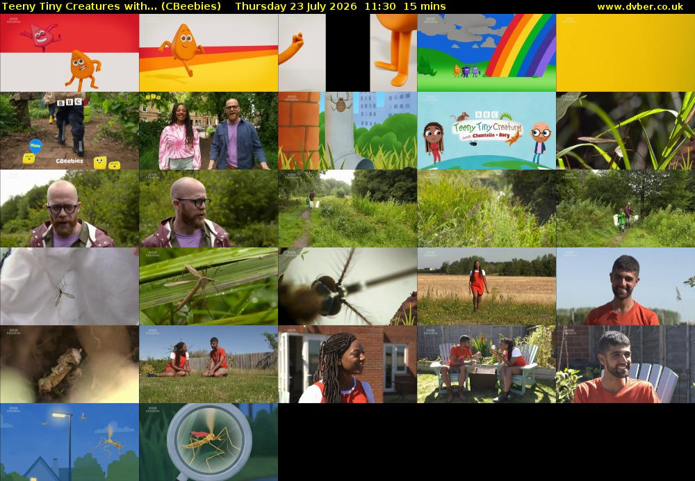 Teeny Tiny Creatures with... (CBeebies) Thursday 23 July 2026 11:30 - 11:45