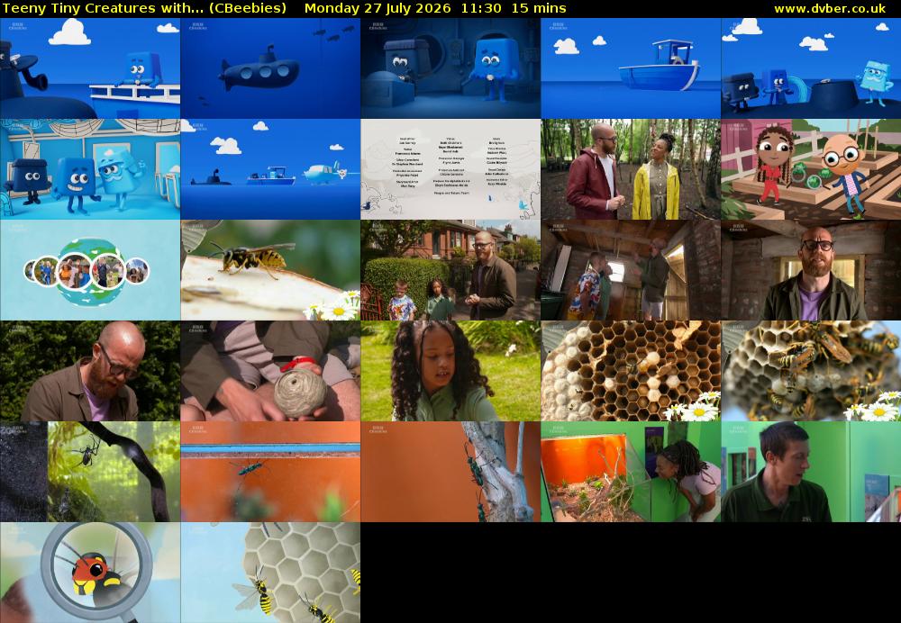 Teeny Tiny Creatures with... (CBeebies) Monday 27 July 2026 11:30 - 11:45