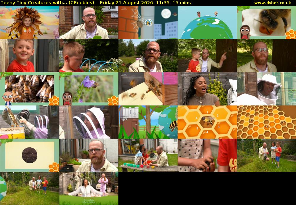 Teeny Tiny Creatures with... (CBeebies) Friday 21 August 2026 11:35 - 11:50