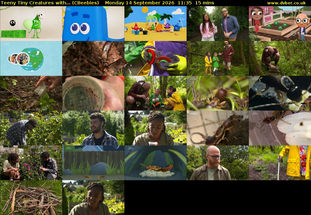 Teeny Tiny Creatures with... (CBeebies) Monday 14 September 2026 11:35 - 11:50