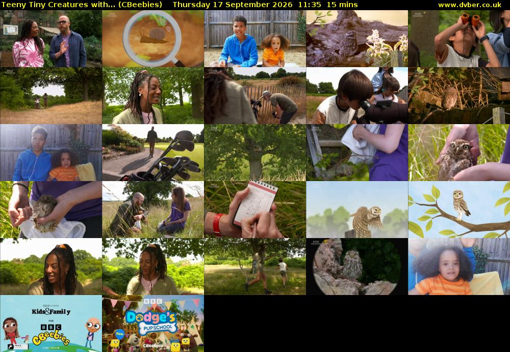 Teeny Tiny Creatures with... (CBeebies) Thursday 17 September 2026 11:35 - 11:50