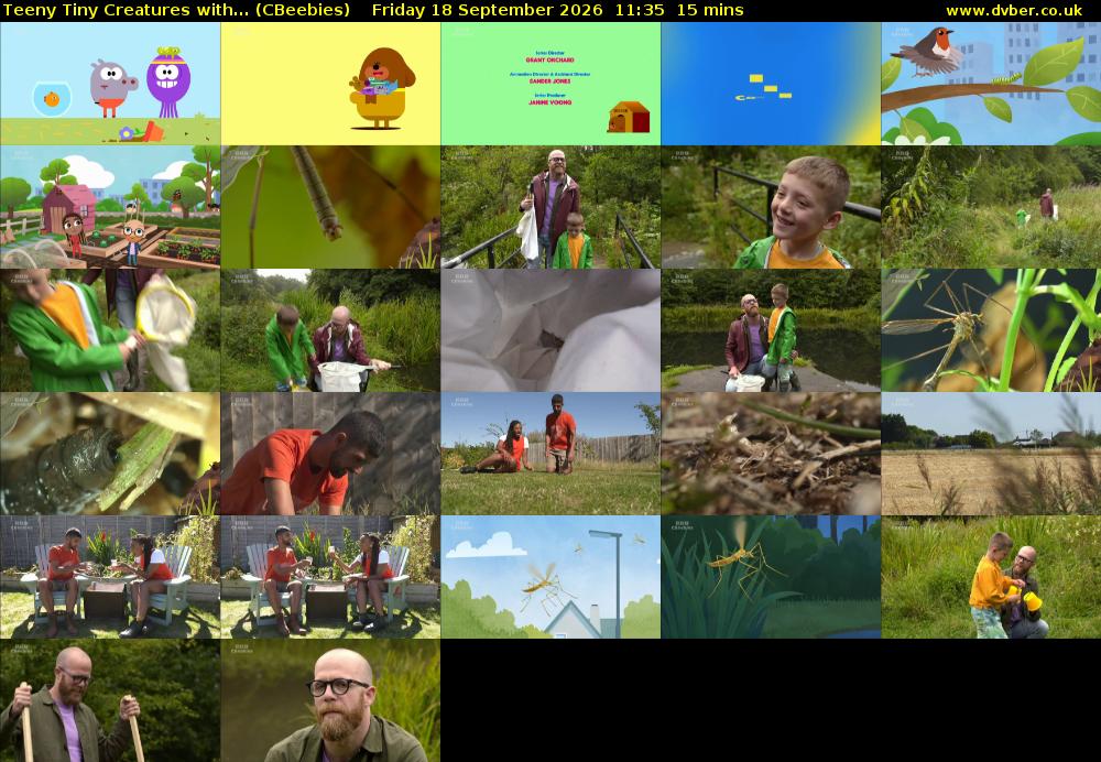 Teeny Tiny Creatures with... (CBeebies) Friday 18 September 2026 11:35 - 11:50