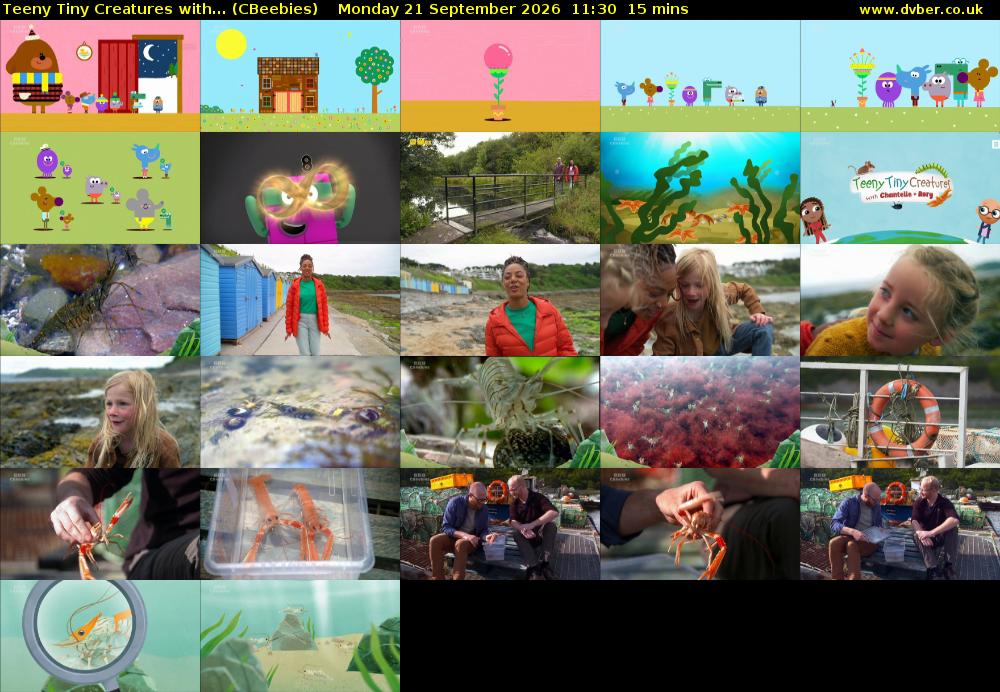 Teeny Tiny Creatures with... (CBeebies) Monday 21 September 2026 11:30 - 11:45