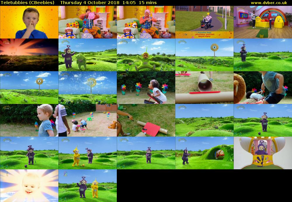 Teletubbies (CBeebies) Thursday 4 October 2018 14:05 - 14:20