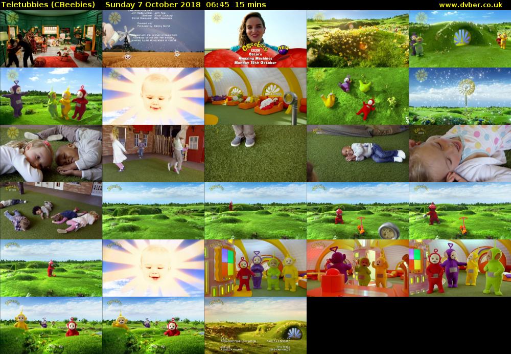 Teletubbies (CBeebies) Sunday 7 October 2018 06:45 - 07:00