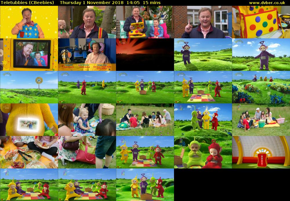 Teletubbies (CBeebies) Thursday 1 November 2018 14:05 - 14:20