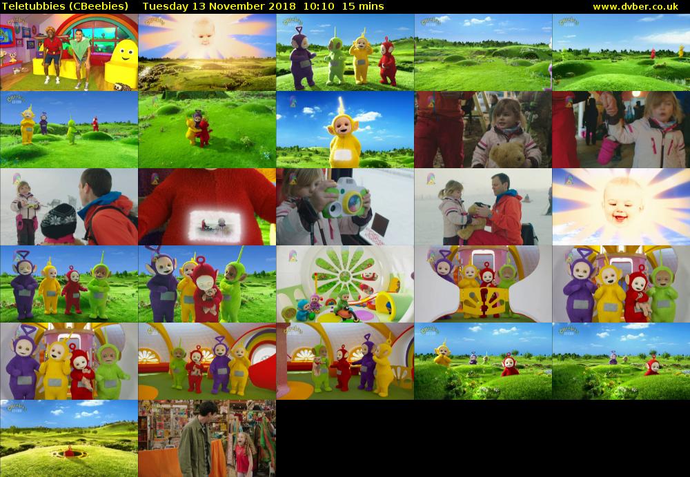 Teletubbies (CBeebies) Tuesday 13 November 2018 10:10 - 10:25