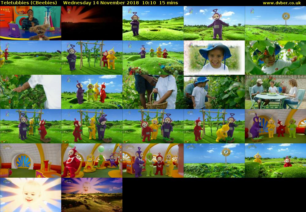 Teletubbies (CBeebies) Wednesday 14 November 2018 10:10 - 10:25