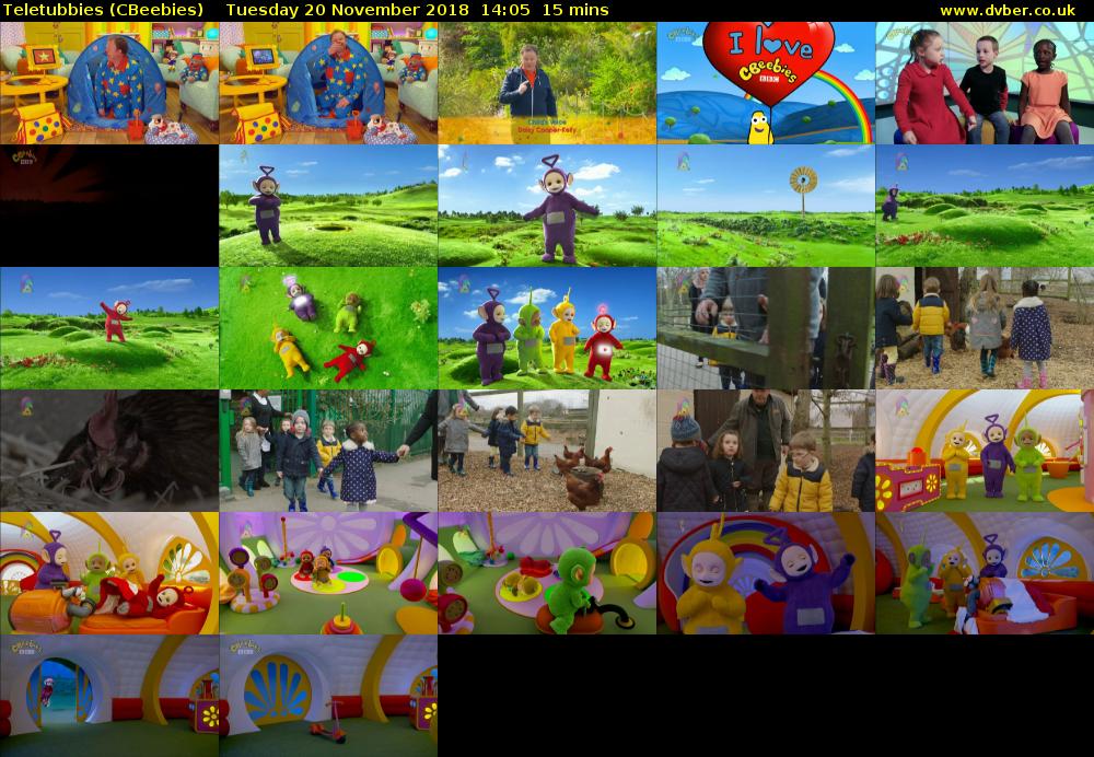 Teletubbies (CBeebies) Tuesday 20 November 2018 14:05 - 14:20
