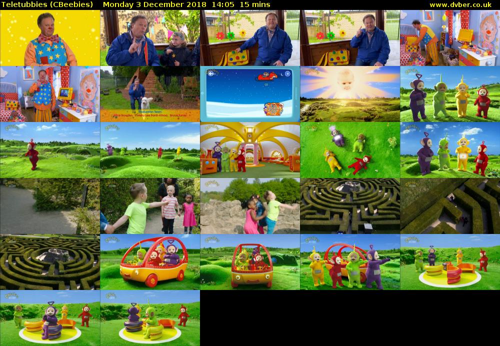 Teletubbies (CBeebies) Monday 3 December 2018 14:05 - 14:20