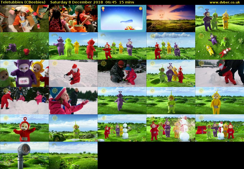 Teletubbies (CBeebies) Saturday 8 December 2018 06:45 - 07:00
