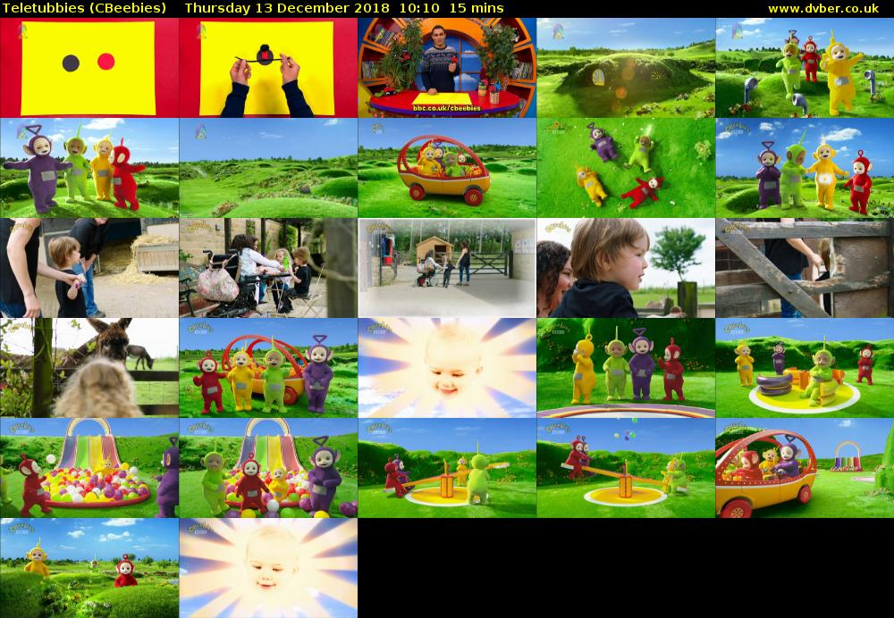 Teletubbies (CBeebies) Thursday 13 December 2018 10:10 - 10:25