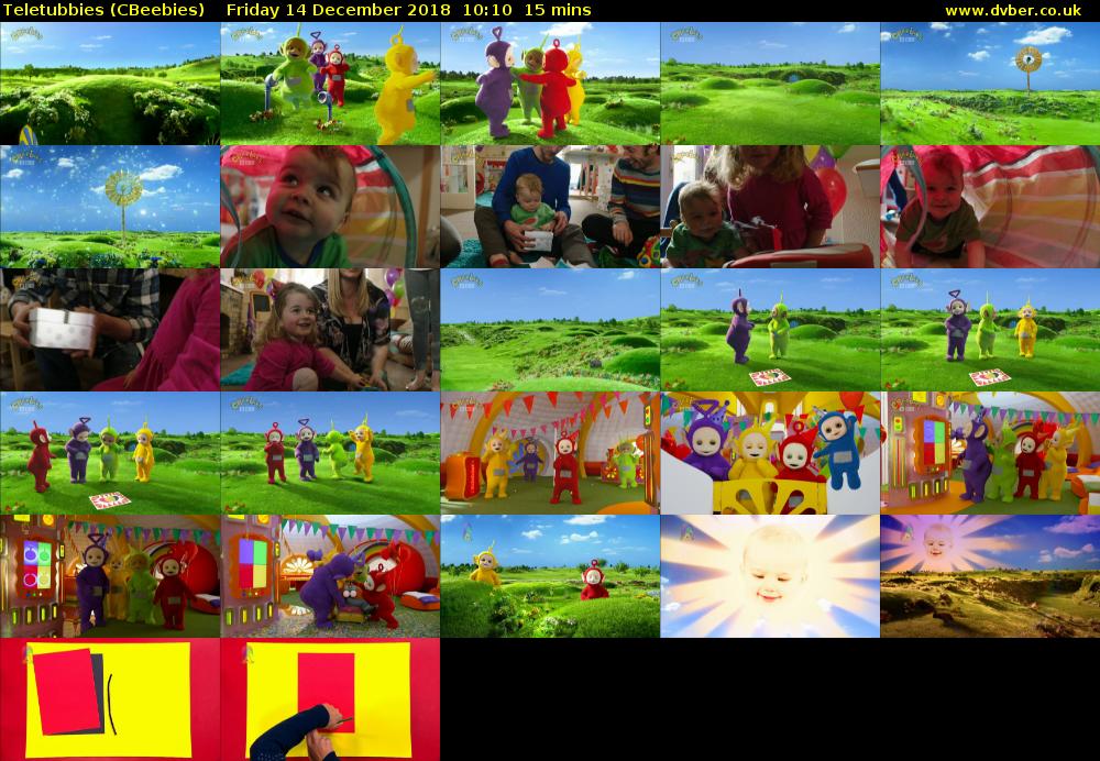 Teletubbies (CBeebies) Friday 14 December 2018 10:10 - 10:25