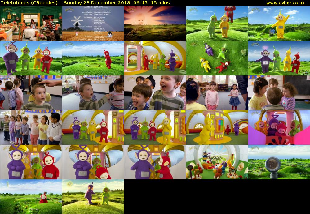 Teletubbies (CBeebies) Sunday 23 December 2018 06:45 - 07:00