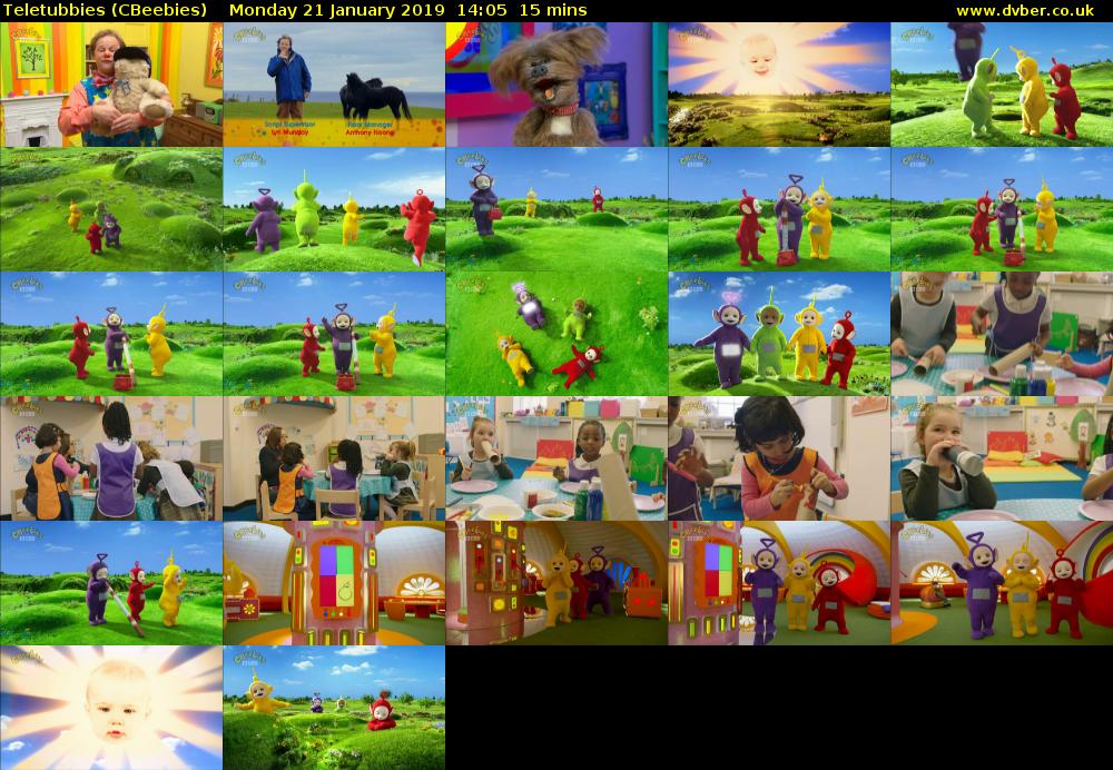 Teletubbies (CBeebies) Monday 21 January 2019 14:05 - 14:20