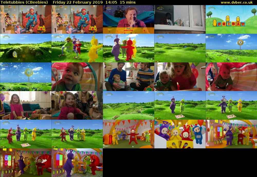 Teletubbies (CBeebies) Friday 22 February 2019 14:05 - 14:20