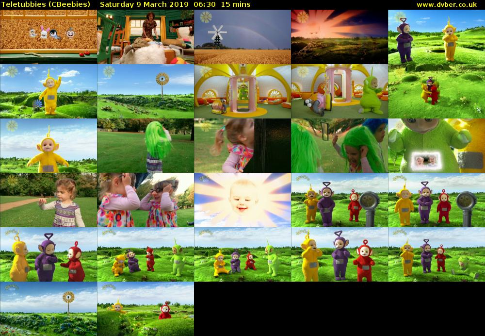 Teletubbies (CBeebies) Saturday 9 March 2019 06:30 - 06:45