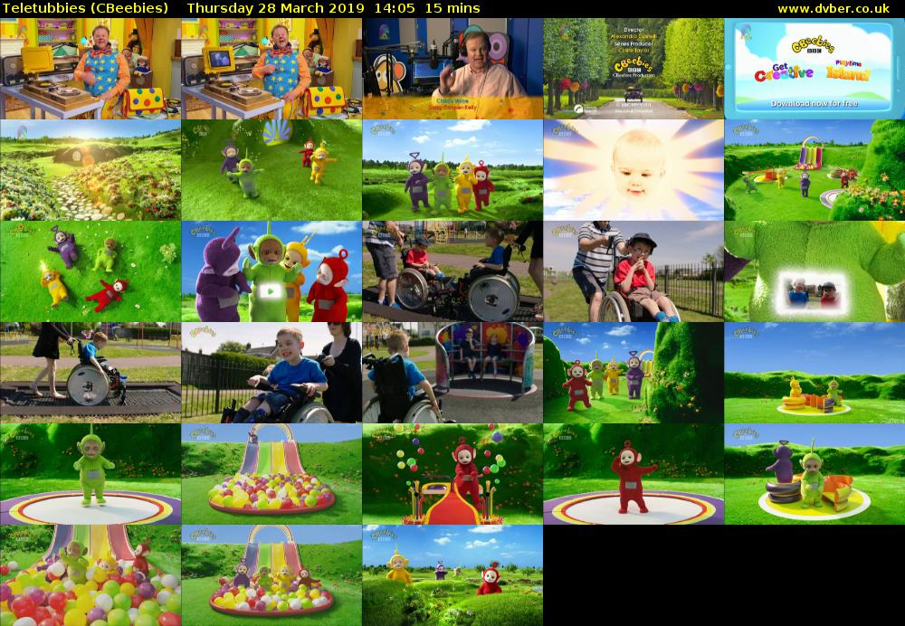 Teletubbies (CBeebies) Thursday 28 March 2019 14:05 - 14:20