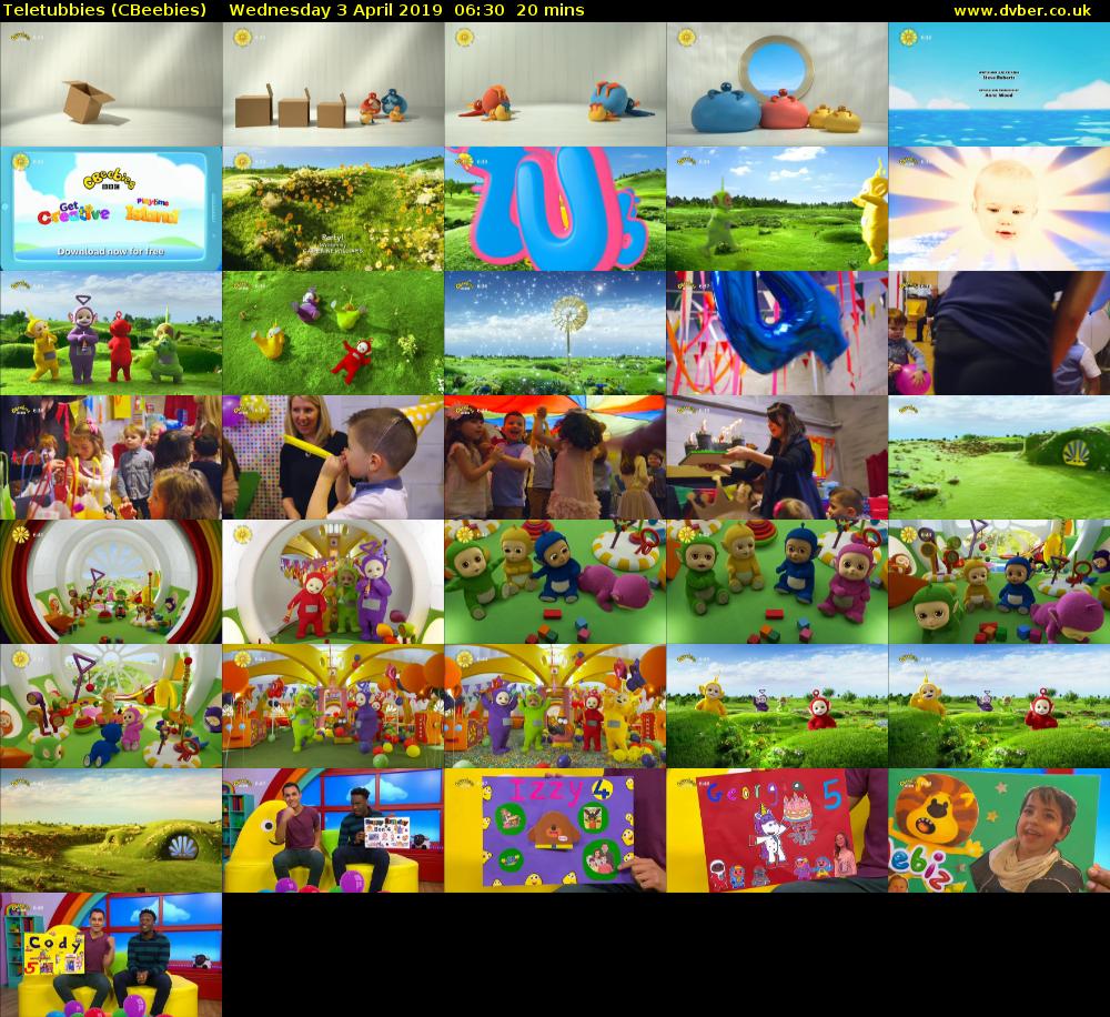 Teletubbies (CBeebies) Wednesday 3 April 2019 06:30 - 06:50