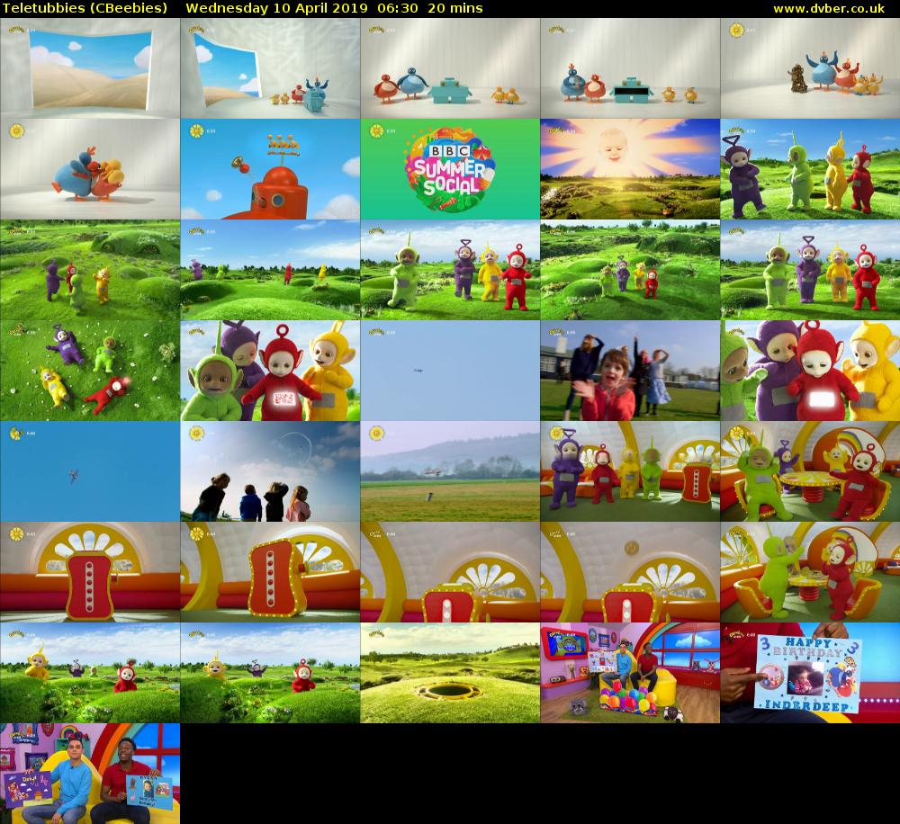 Teletubbies (CBeebies) Wednesday 10 April 2019 06:30 - 06:50