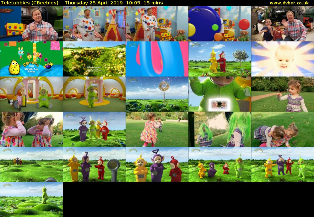 Teletubbies (CBeebies) Thursday 25 April 2019 10:05 - 10:20