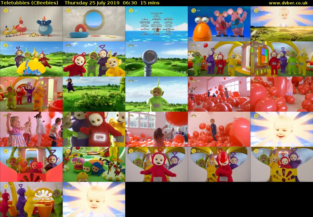 Teletubbies (CBeebies) Thursday 25 July 2019 06:30 - 06:45
