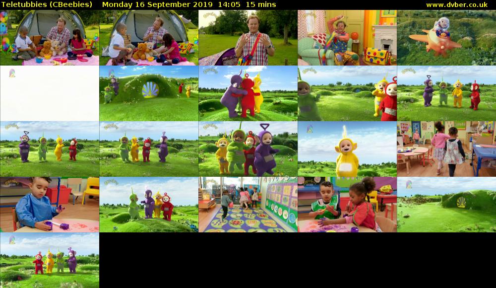 Teletubbies (CBeebies) Monday 16 September 2019 14:05 - 14:20