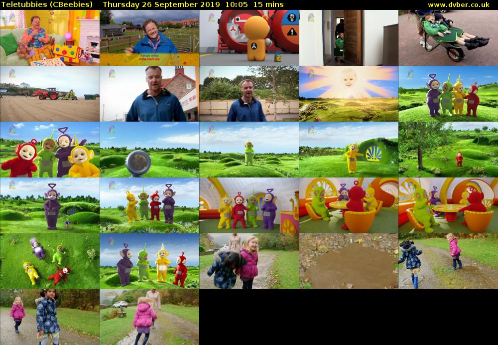Teletubbies (CBeebies) Thursday 26 September 2019 10:05 - 10:20