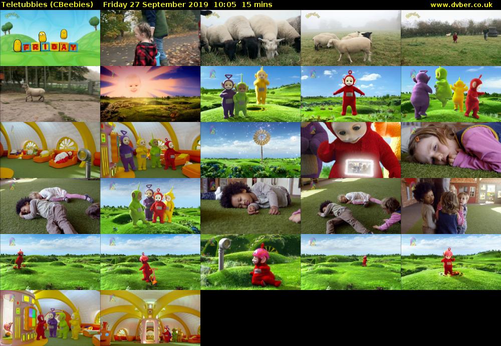Teletubbies (CBeebies) Friday 27 September 2019 10:05 - 10:20