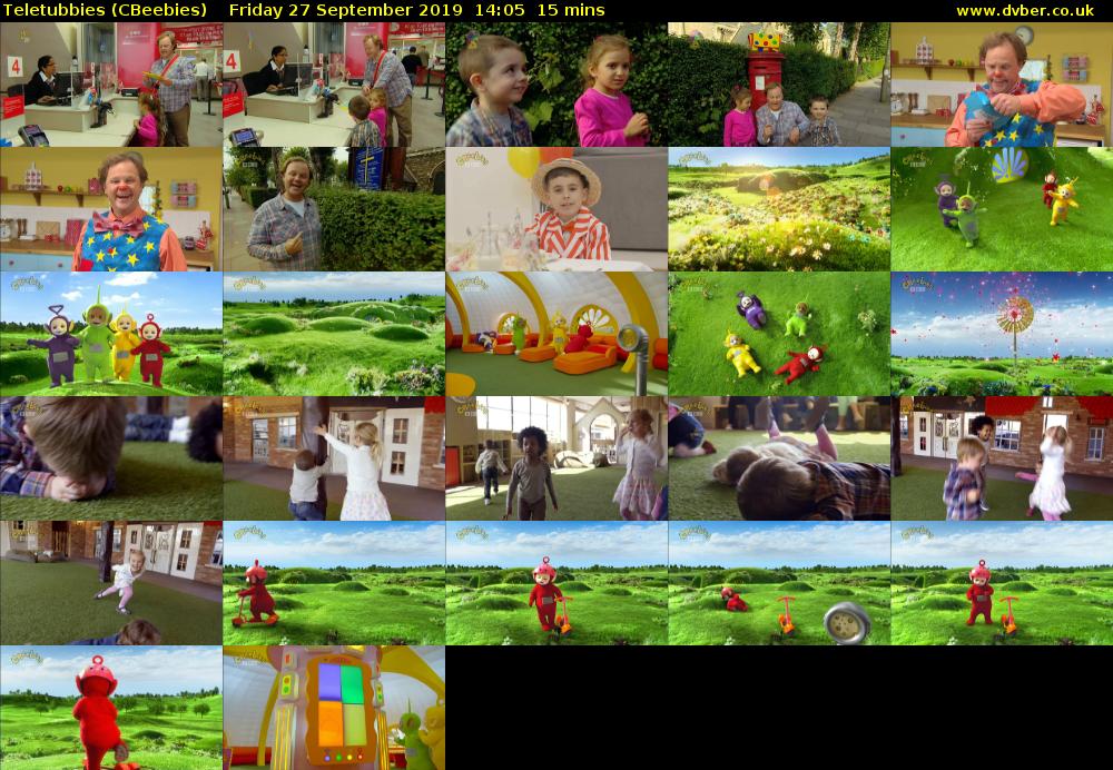 Teletubbies (CBeebies) Friday 27 September 2019 14:05 - 14:20