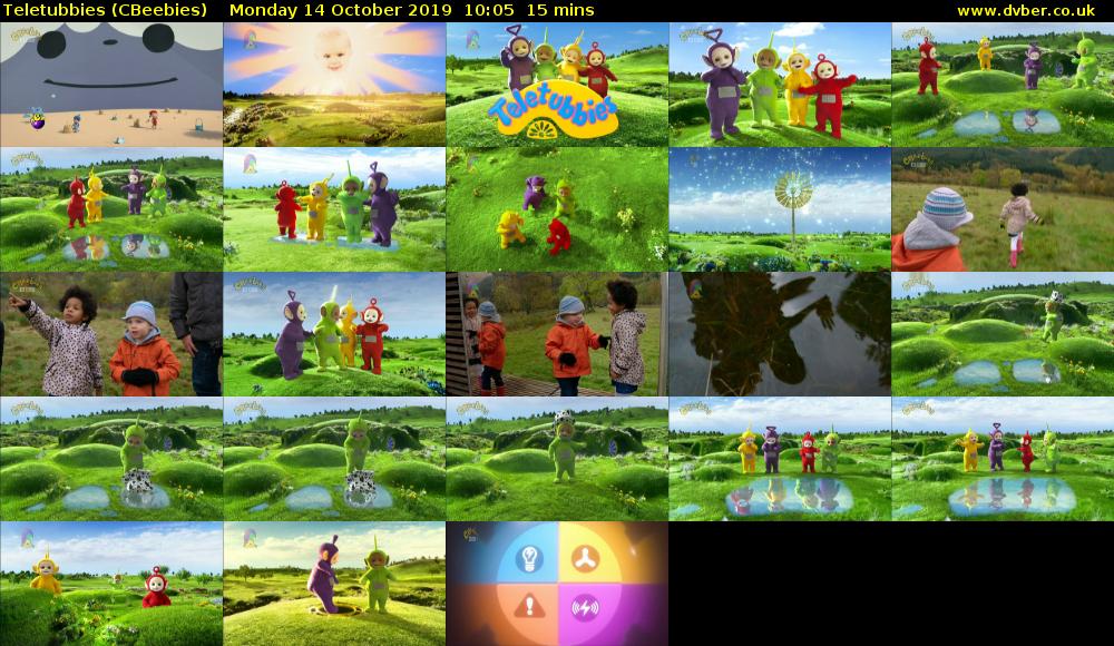 Teletubbies (CBeebies) Monday 14 October 2019 10:05 - 10:20