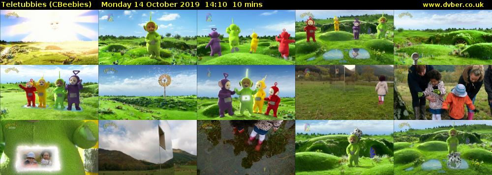 Teletubbies (CBeebies) Monday 14 October 2019 14:10 - 14:20