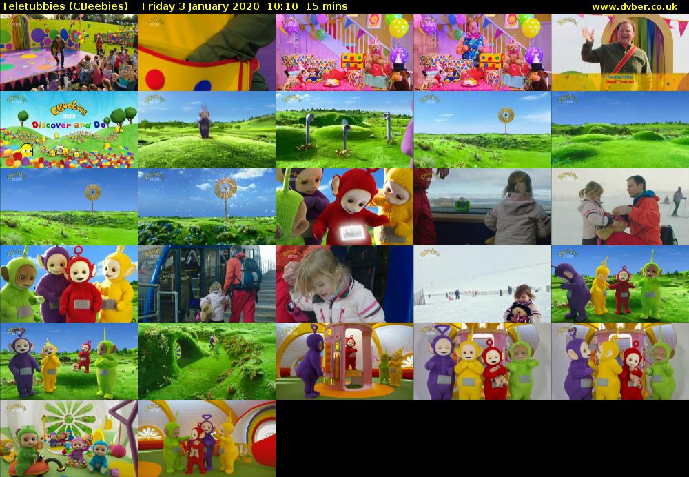 Teletubbies (CBeebies) Friday 3 January 2020 10:10 - 10:25