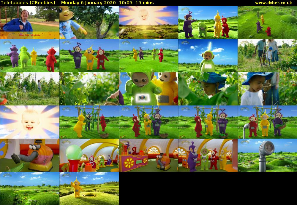 Teletubbies (CBeebies) Monday 6 January 2020 10:05 - 10:20