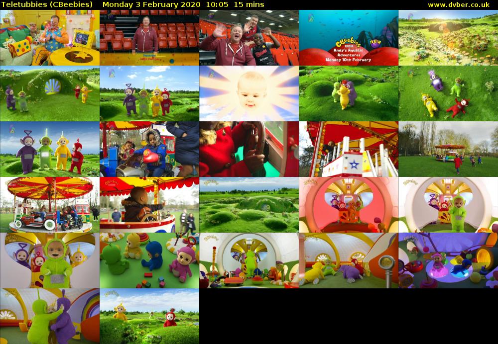 Teletubbies (CBeebies) Monday 3 February 2020 10:05 - 10:20
