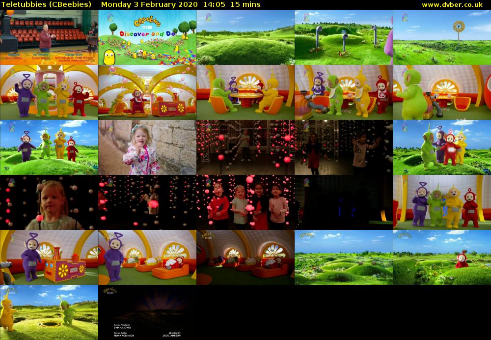 Teletubbies (CBeebies) Monday 3 February 2020 14:05 - 14:20
