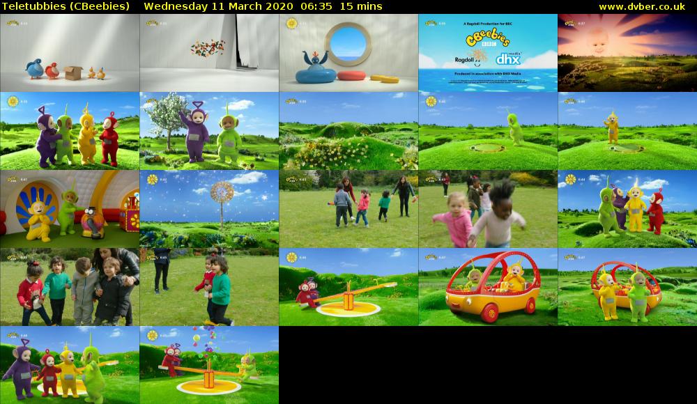 Teletubbies (CBeebies) Wednesday 11 March 2020 06:35 - 06:50