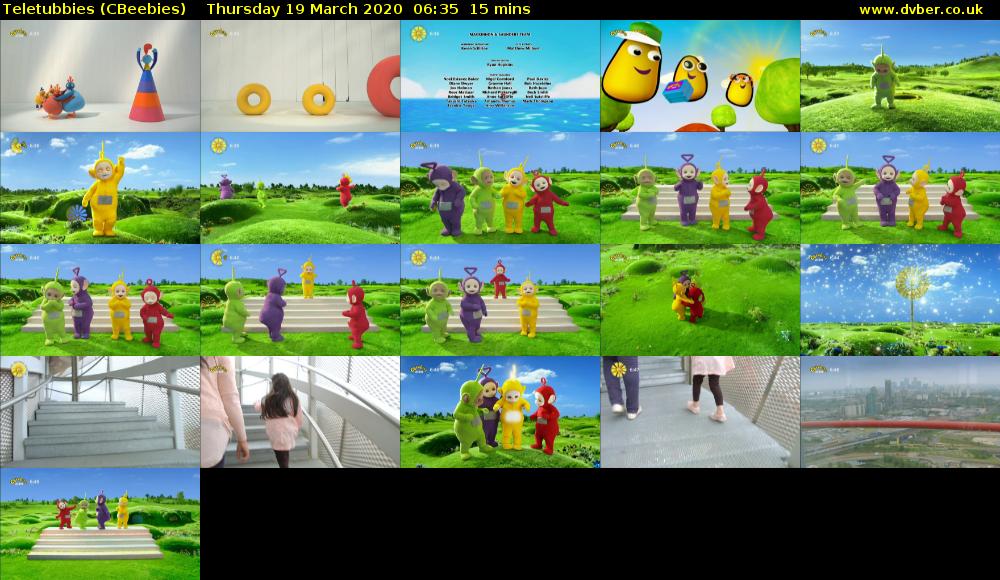 Teletubbies (CBeebies) Thursday 19 March 2020 06:35 - 06:50