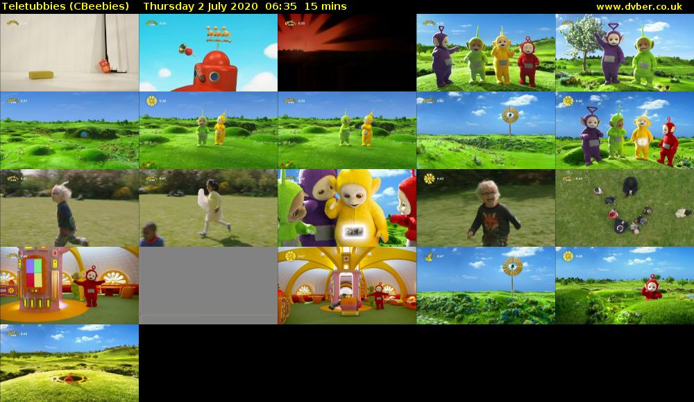 Teletubbies (CBeebies) Thursday 2 July 2020 06:35 - 06:50
