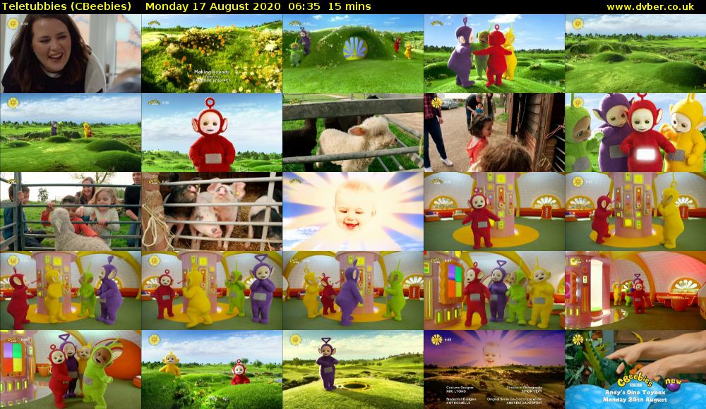 Teletubbies (CBeebies) Monday 17 August 2020 06:35 - 06:50